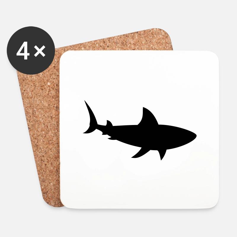 SHARK - Untersetzer (4er-Set) - Weiß