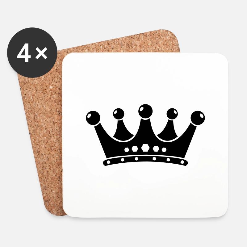 krone - Untersetzer (4er-Set) - Weiß