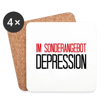 depression - Untersetzer (4er-Set) - Weiß - Vorne