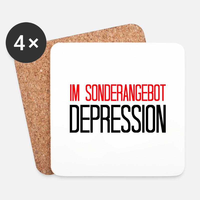depression - Untersetzer (4er-Set) - Weiß