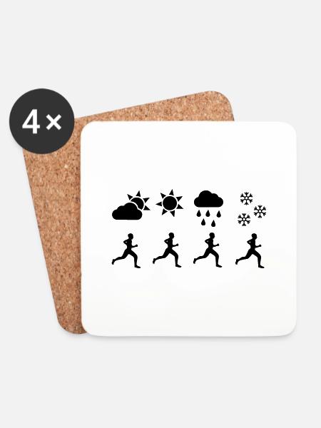 Running all year - Untersetzer (4er-Set) - Weiß