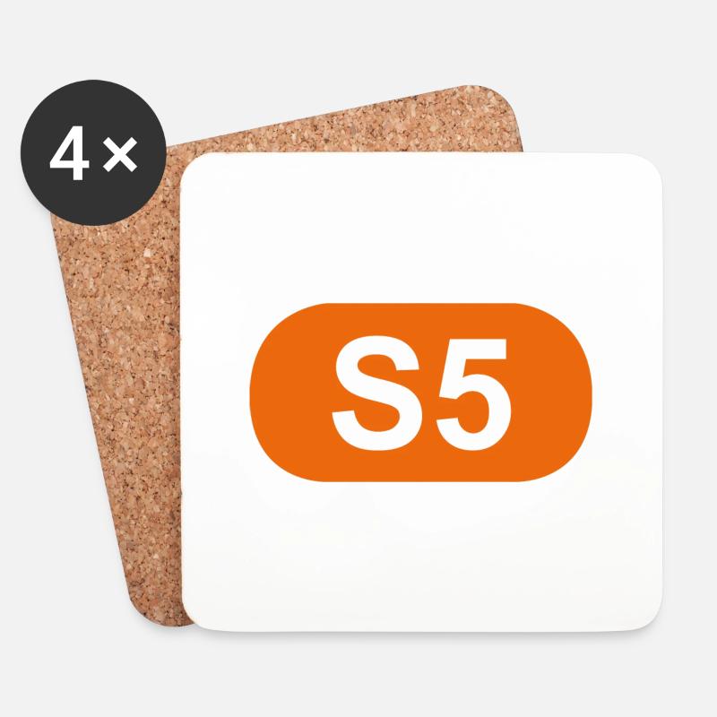 S-Bahn Berlin S5 - Untersetzer (4er-Set) - Weiß