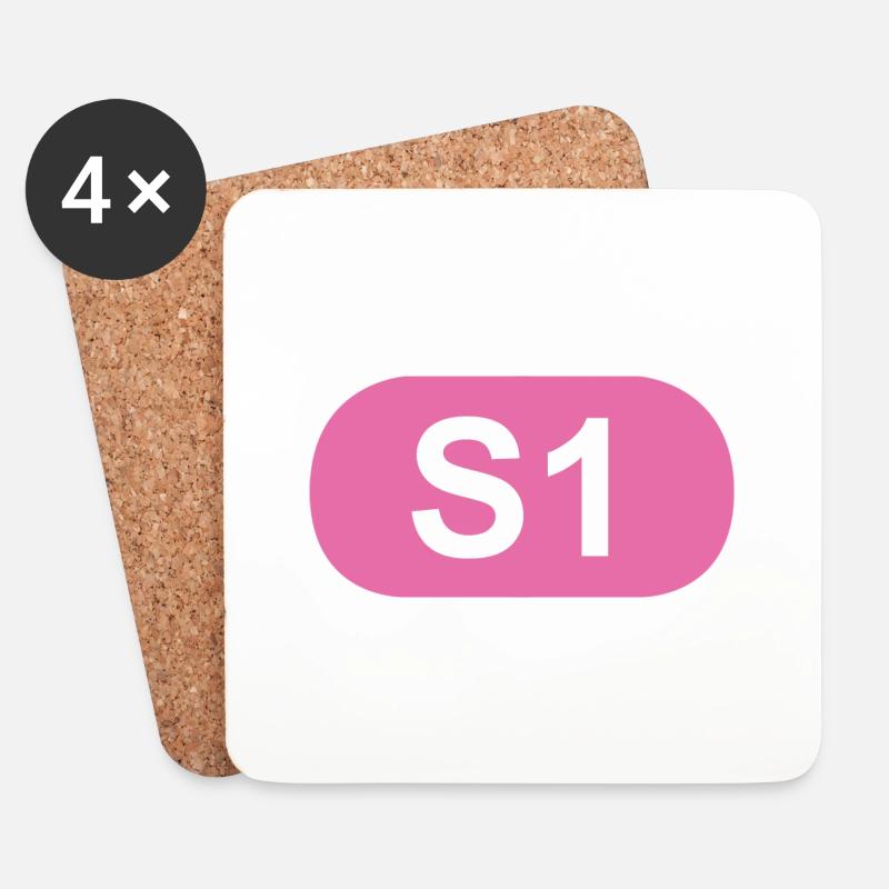 S-Bahn Berlin S1 - Untersetzer (4er-Set) - Weiß