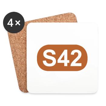 S-Bahn Berlin S42 - Untersetzer (4er-Set) - Weiß - Vorne
