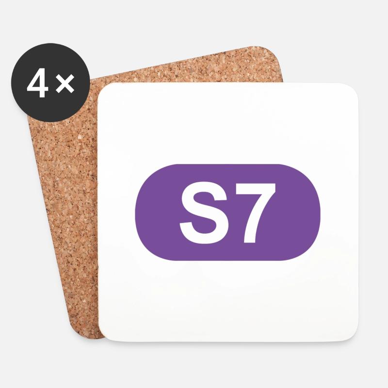 S-Bahn Berlin S7 - Untersetzer (4er-Set) - Weiß