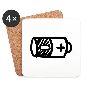 t shirt Electric battery Battery Science - Coasters (set of 4) - white - Front