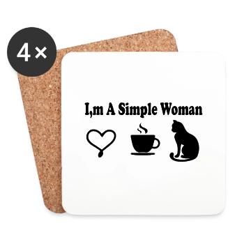 Chat Chat - Dessous de verre (lot de 4) - blanc - Devant