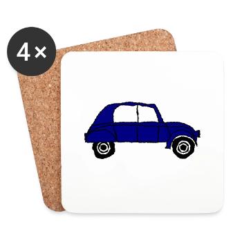 2 CV. CAR. RALLY. FATHERS DAY. - Coasters (set of 4) - white - Front