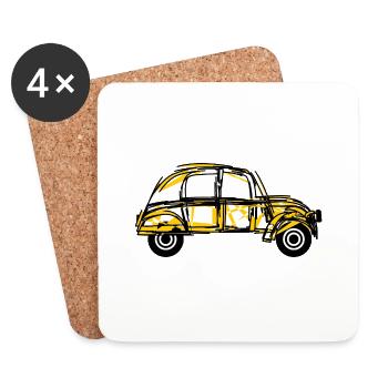 VOITURE - Dessous de verre (lot de 4) - blanc - Devant