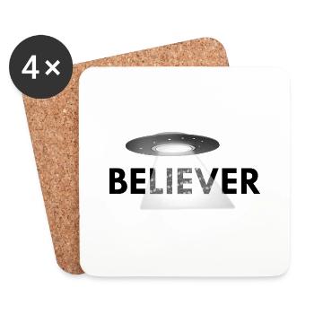 UFO Believer - Untersetzer (4er-Set) - Weiß - Vorne