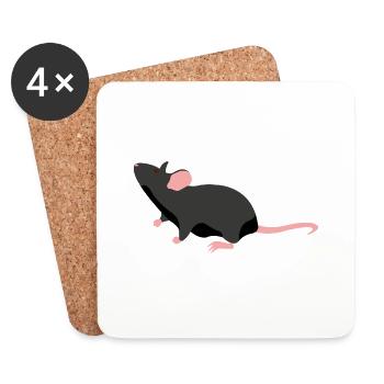 Ratte Tier Geschenk Spruch - Untersetzer (4er-Set) - Weiß - Vorne