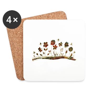 Fleurs - Dessous de verre (lot de 4) - blanc - Devant