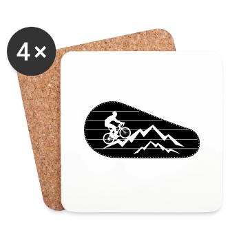 Vélo cadeau cycliste sport - Dessous de verre (lot de 4) - blanc - Devant
