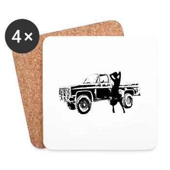 Car - Coasters (set of 4) - white - Front