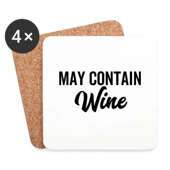 May Contain Wine - Coasters (set of 4) - white - Front