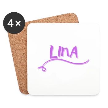 LINA Name Motiv Logo - Untersetzer (4er-Set) - Weiß - Vorne