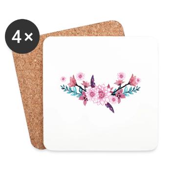blumen - Untersetzer (4er-Set) - Weiß - Vorne