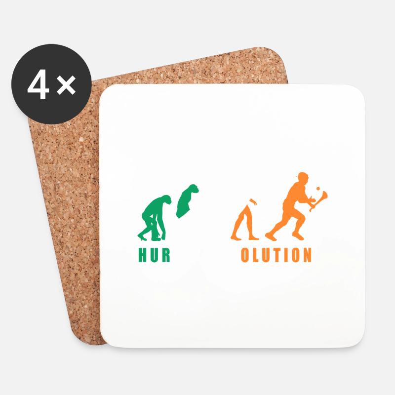 The Evolution of Hurling - Untersetzer (4er-Set) - Weiß