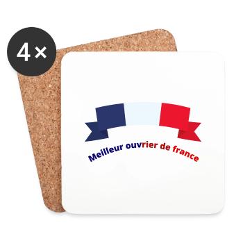 meilleur ouvrier de France - Dessous de verre (lot de 4) - blanc - Devant
