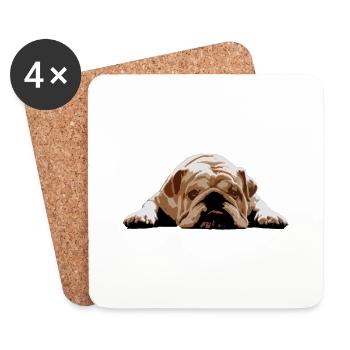 English bulldog - Untersetzer (4er-Set) - Weiß - Vorne