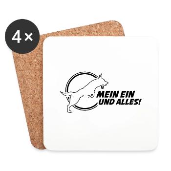 chien mon un et tout - Dessous de verre (lot de 4) - blanc - Devant