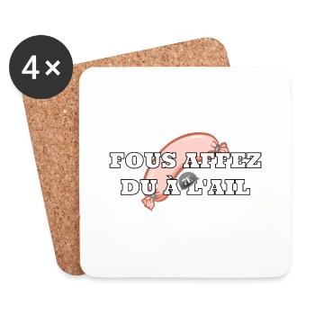 Fous affez du à l’ail - Dessous de verre (lot de 4) - blanc - Devant