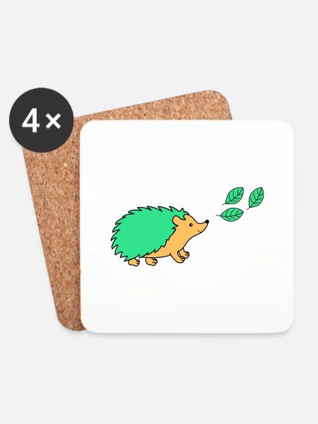 igel - Untersetzer (4er-Set) - Weiß