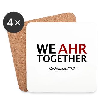 We AHR together | Ahrtal Hochwasser SolidAHRität - Untersetzer (4er-Set) - Weiß - Vorne