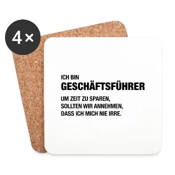 Ich bin Geschäftsführer, ich irre mich nie! - Untersetzer (4er-Set) - Weiß - Vorne