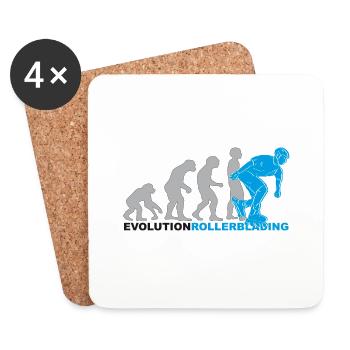evolution rollerblading, Inline Skates, skaten - Untersetzer (4er-Set) - Weiß - Vorne