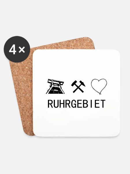 Ruhrgebiet - Untersetzer (4er-Set) - Weiß