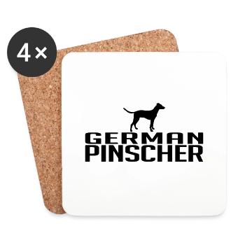 GERMAN PINSCHER Hunderasse Hund Hunde Wilsigns - Untersetzer (4er-Set) - Weiß - Vorne