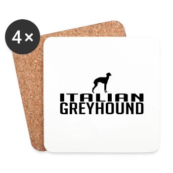 ITALIAN GREYHOUND Hunderasse Hunde Hund Wilsigns - Untersetzer (4er-Set) - Weiß - Vorne