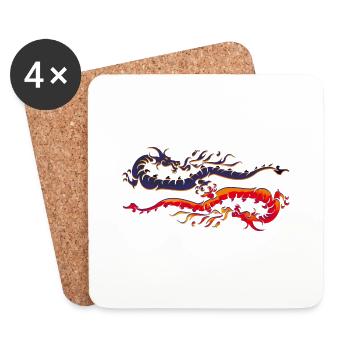 Dragons - Coasters (set of 4) - white - Front