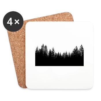 Forest Silhouette - Coasters (set of 4) - white - Front