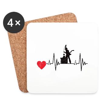 Chimney Sweep ECG Essenkehrer Puls Chimney Sweeper - Coasters (set of 4) - white - Front