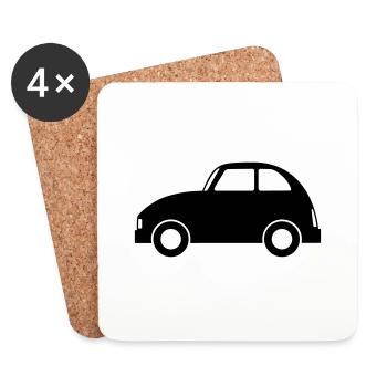 Car - Coasters (set of 4) - white - Front