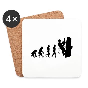 Arboriculteur Grimpeur Escalade Tondeuse Evolution - Dessous de verre (lot de 4) - blanc - Devant