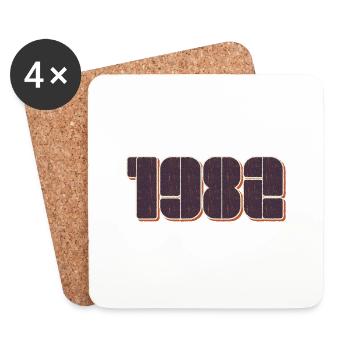 Rétro 1982 - Dessous de verre (lot de 4) - blanc - Devant