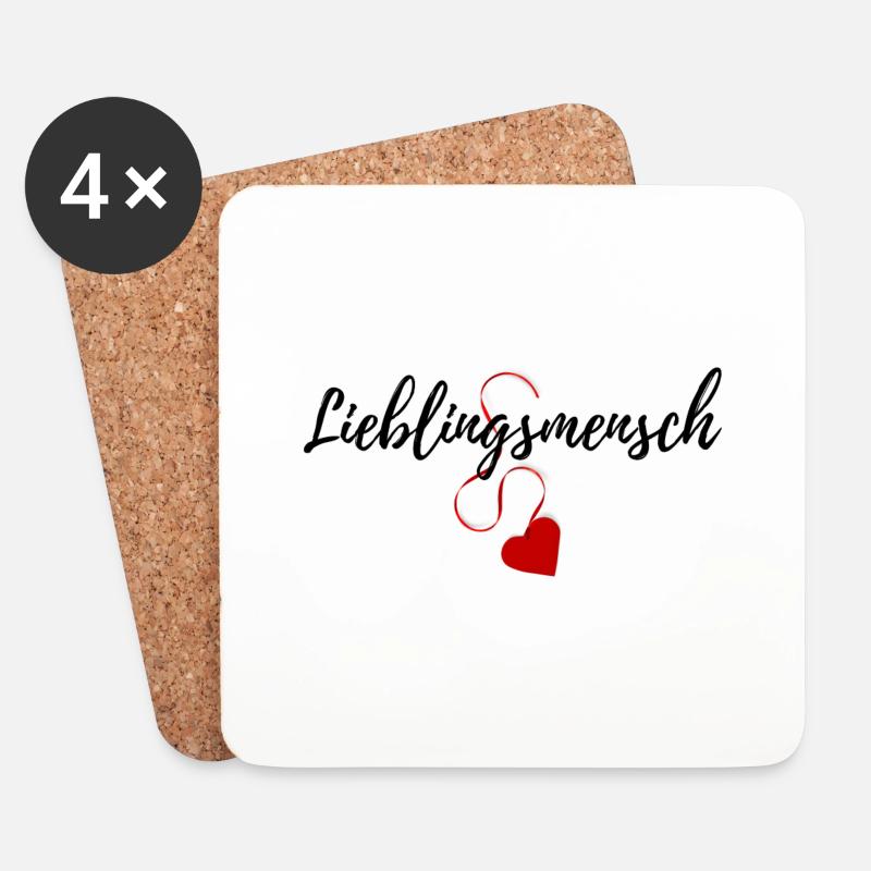 Lieblingsmensch - Untersetzer (4er-Set) - Weiß