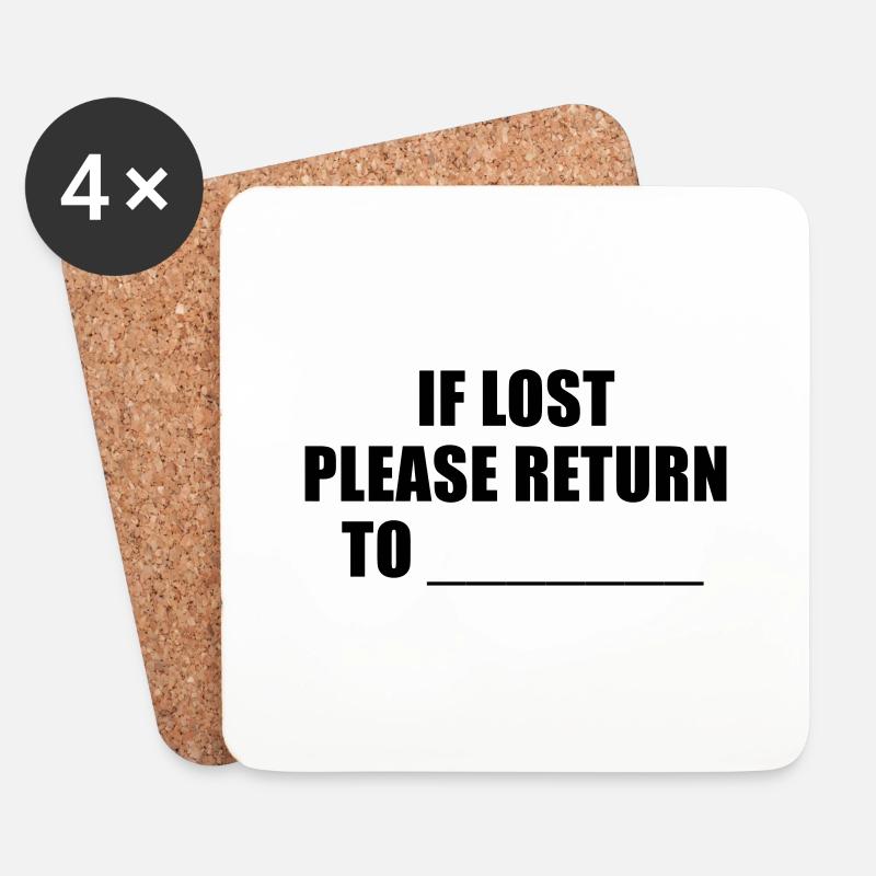 if lost please return to - Untersetzer (4er-Set) - Weiß