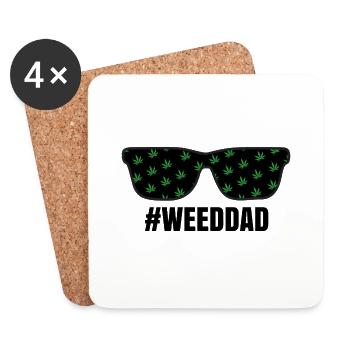 #Weeddad - Coasters (set of 4) - white - Front