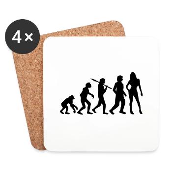Hot Girl Evolution - Coasters (set of 4) - white - Front