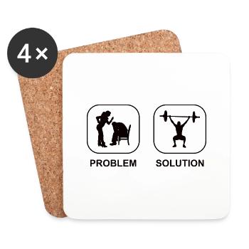 Fitness Muscle Strength Training Bodybuilder Sports - Coasters (set of 4) - white - Front