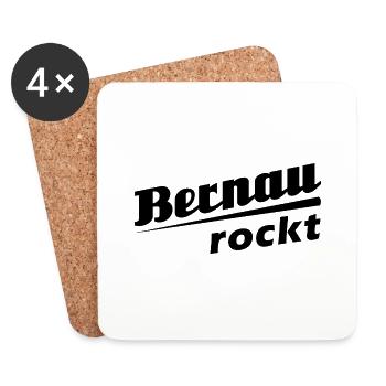 Bernau rockt - Textdesign mit Stadtnamen - Untersetzer (4er-Set) - Weiß - Vorne