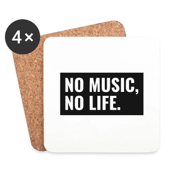 No Music, No Life - Coasters (set of 4) - white - Front