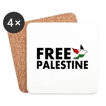 Free palestine - Untersetzer (4er-Set) - Weiß - Vorne