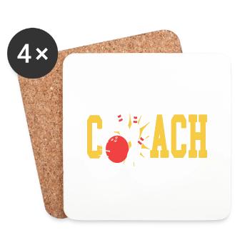 Bowling Coach Awesome Coach conçoit un t-shirt - Dessous de verre (lot de 4) - blanc - Devant