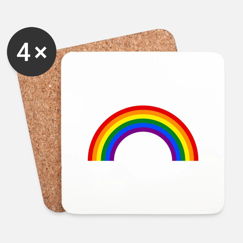 LGBTQ Regenbogenfarben - Untersetzer (4er-Set) - Weiß