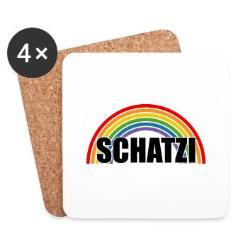 Regenbogen Schatzi - Untersetzer (4er-Set) - Weiß - Vorne